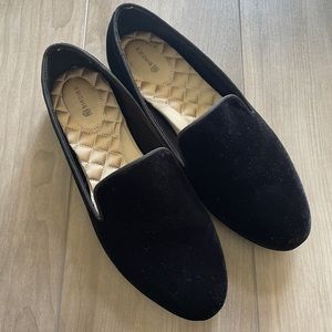 Birdies Starling Black Velvet Flats Size 10